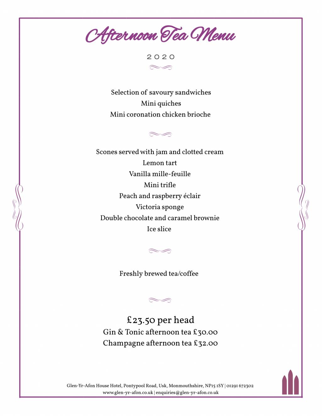 South Wales Afternoon Tea GlenYrAfon, Usk Monmouthshire