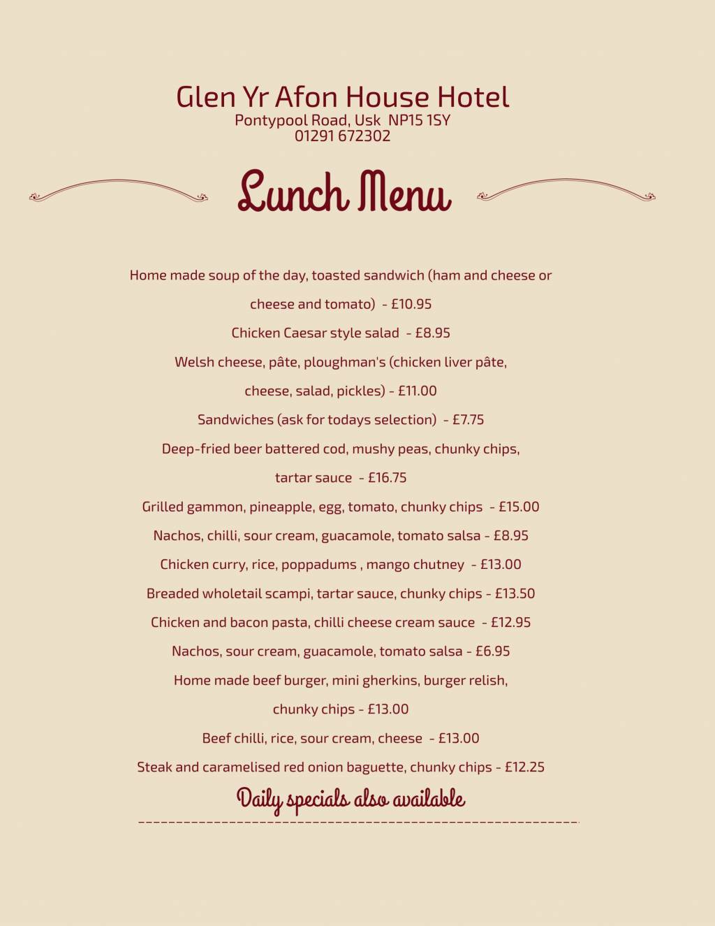 Usk Restaurant Clarkes at the GlenYrAfon, Monmouthshire